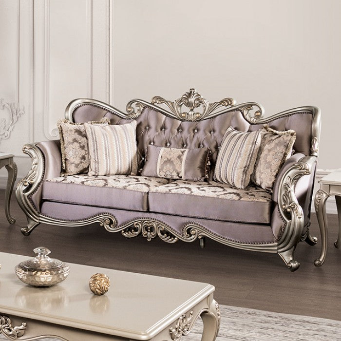 Furniture of America - Albacete 2 Piece Living Room Set in Champagne/Purple - FM65006PR-SF-2SET - GreatFurnitureDeal