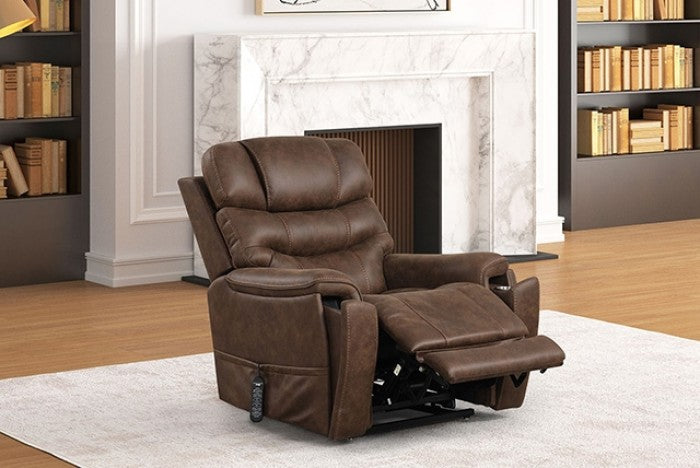 Furniture of America - Guinevra Lift Chair in Dark Cherry - FM68005WN-LC - GreatFurnitureDeal