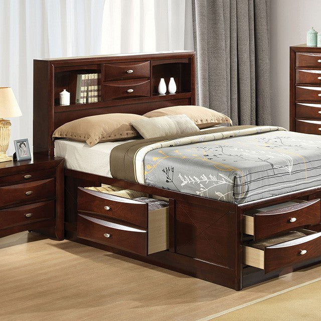 Furniture of America - Zosimo 5 Piece Eastern King Storage Bedroom Set in Dark Cherry - FM7210CH-EK-5SET - GreatFurnitureDeal