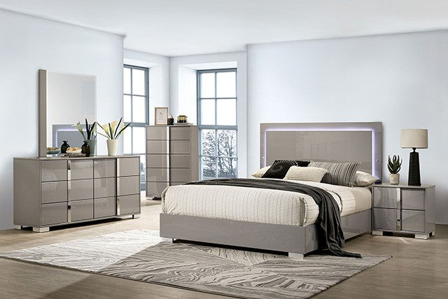 Furniture of America - Sinistra 6 Piece King Bedroom Set in Light Taupe - FM7211BG-EK-6SET - GreatFurnitureDeal
