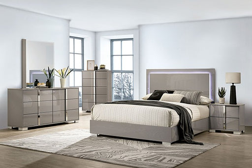 Furniture of America - Sinistra 3 Piece King Bedroom Set in Light Taupe - FM7211BG-EK-3SET - GreatFurnitureDeal