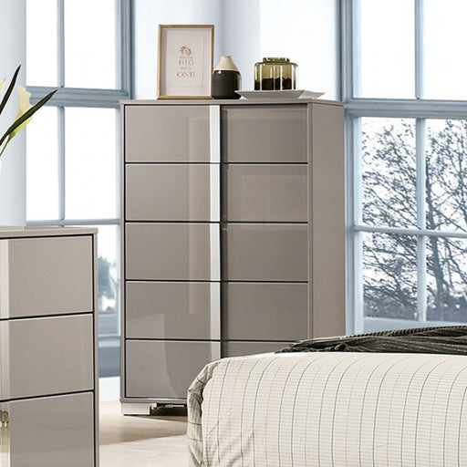 Furniture of America - Sinistra 6 Piece King Bedroom Set in Light Taupe - FM7211BG-EK-6SET - GreatFurnitureDeal