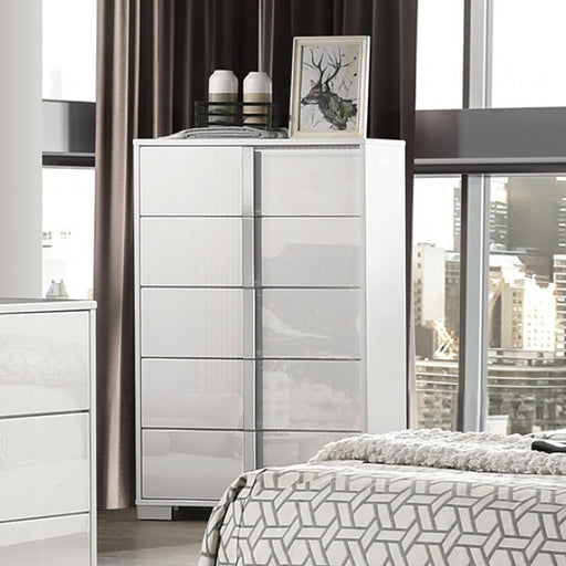 Furniture of America - Sinistra 6 Piece Queen Bedroom Set in White - FM7211WH-Q-6SET - GreatFurnitureDeal