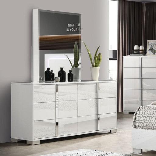 Furniture of America - Sinistra 5 Piece Queen Bedroom Set in White - FM7211WH-Q-5SET - GreatFurnitureDeal
