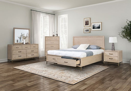 Furniture of America - Sandnes 5 Piece Queen Bedroom Set in Light Oak - FM7369AK-Q-5SET - GreatFurnitureDeal