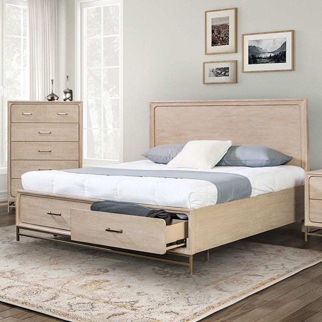 Furniture of America - Sandnes Queen Bed in Light Oak - FM7369AK-Q - GreatFurnitureDeal