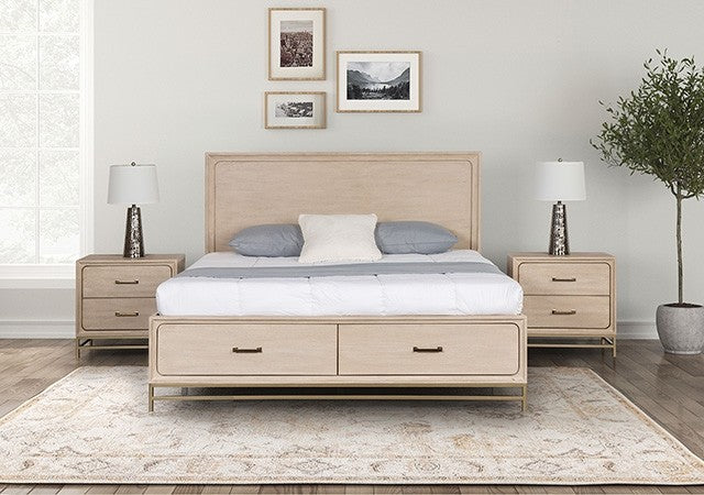 Furniture of America - Sandnes 5 Piece Queen Bedroom Set in Light Oak - FM7369AK-Q-5SET - GreatFurnitureDeal