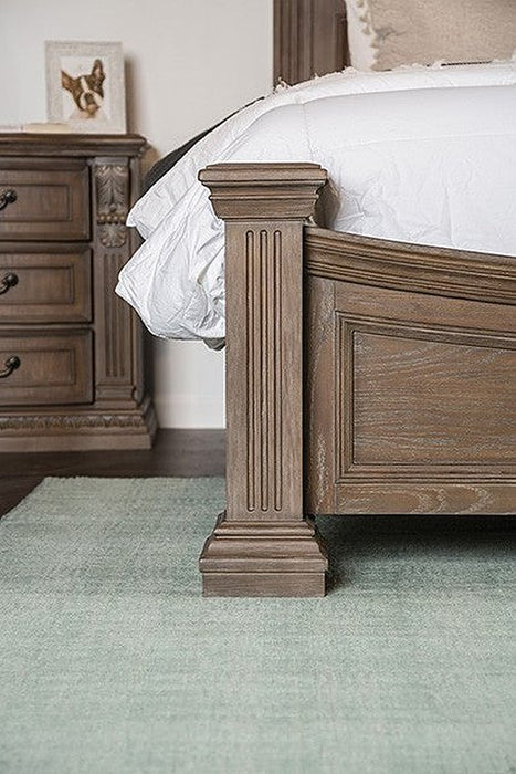 Furniture of America - Seven 5 Piece King Bedroom Set in Weathered Oak - FM7418AK-EK-BED-5SET - GreatFurnitureDeal