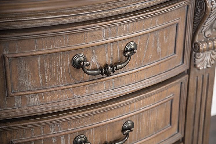 Furniture of America - Seven 5 Piece King Bedroom Set in Weathered Oak - FM7418AK-EK-BED-5SET - GreatFurnitureDeal