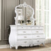 Furniture of America - Valentini Dresser With Mirror in White/Tan - FM7419WH-DM - GreatFurnitureDeal