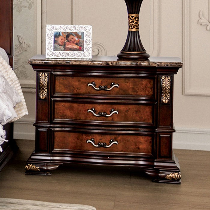 Furniture of America - Aquilina 6 Piece Eastern King Bedroom Set in Dark Cherry/Oak - FM7422CH-EK-6SET - GreatFurnitureDeal