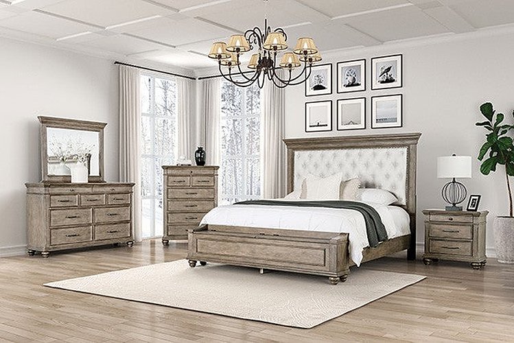 Furniture of America - Philomath 3 Piece King Bedroom Set in Aged Oak - FM7430BR-EK-3SET - GreatFurnitureDeal