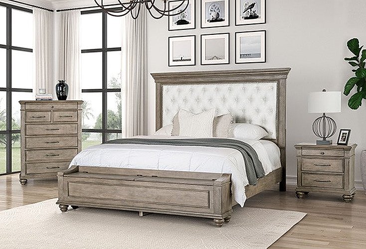 Furniture of America - Philomath 5 Piece King Bedroom Set in Aged Oak - FM7430BR-EK-5SET - GreatFurnitureDeal