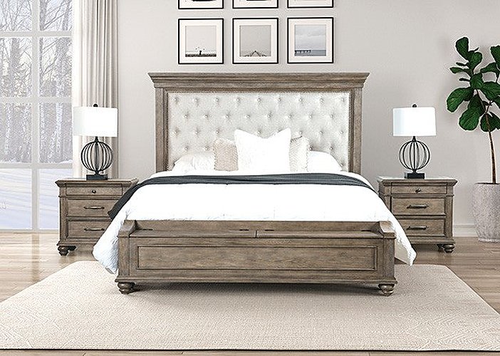 Furniture of America - Philomath 5 Piece King Bedroom Set in Aged Oak - FM7430BR-EK-5SET - GreatFurnitureDeal