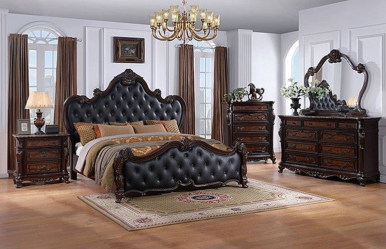 Furniture of America - Ventresca 5 Piece King Bedroom Set in Dark Cherry - FM7635CH-EK-BED-5SET - GreatFurnitureDeal