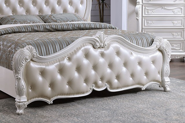 Furniture of America - Ventresca Eastern King Bed in White - FM7635WH-EK - GreatFurnitureDeal