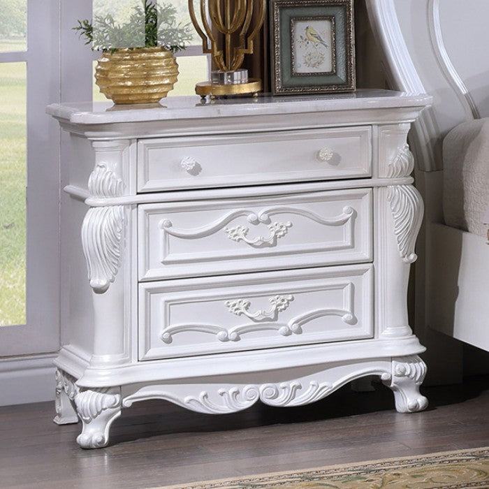 white dresser bedroom set Furniture of America - Ventresca 6 Piece Queen Bedroom Set in White
