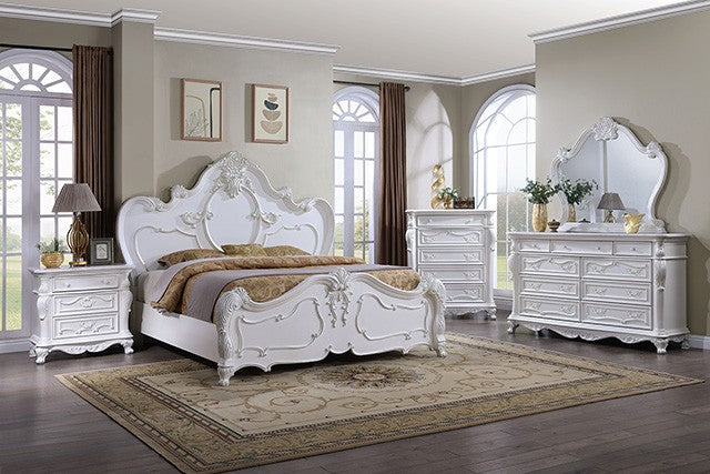 Furniture of America - Ventresca 3 Piece King Bedroom Set in White
