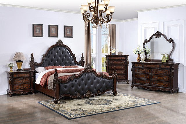 Furniture of America - Cremona Eastern King Bed in Dark Cherry - FM7637CH-EK - GreatFurnitureDeal