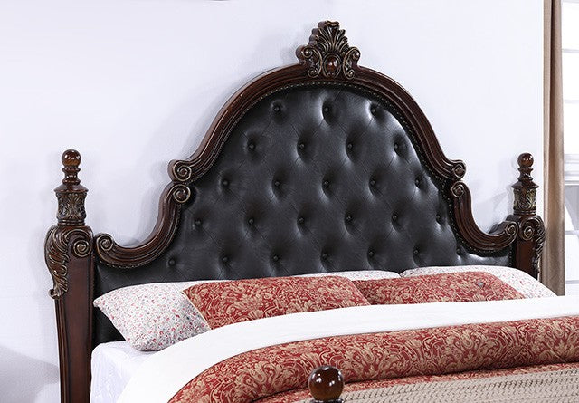 Furniture of America - Cremona Eastern King Bed in Dark Cherry - FM7637CH-EK - GreatFurnitureDeal