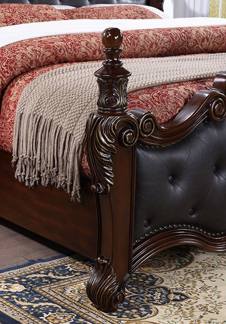 Furniture of America - Cremona Queen Bed in Dark Cherry - FM7637CH-Q - GreatFurnitureDeal