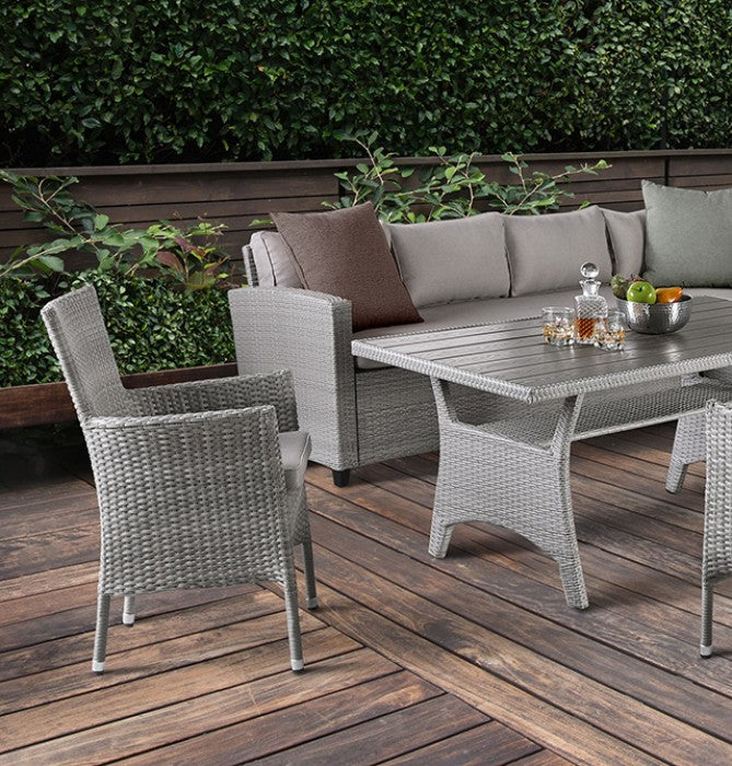 Furniture of America - Shonda 5 Piece Patio Dining Set in Gray - FM80001GG-SET+2CH - GreatFurnitureDeal