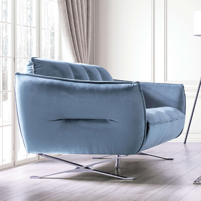 Furniture of America - Civellutino Loveseat in Light Blue - FM90004-LV-PK - GreatFurnitureDeal