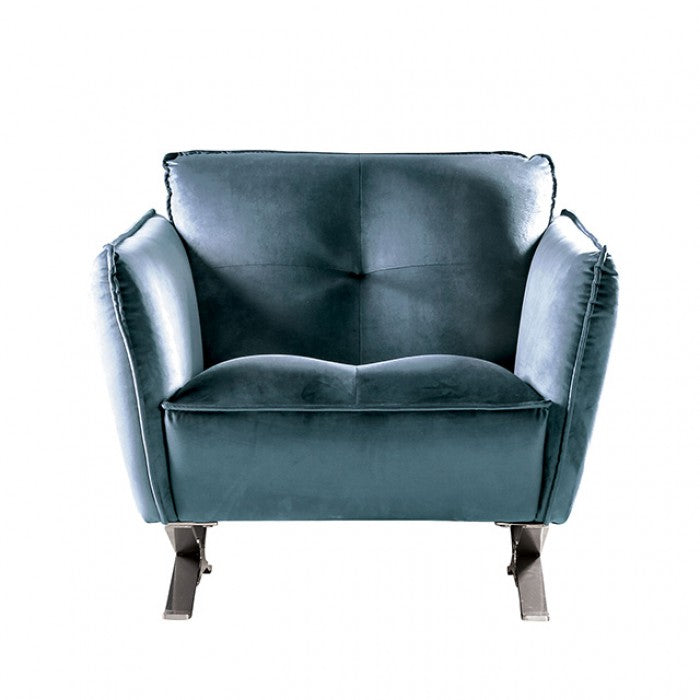 Furniture of America - Civellutino Accent Chair in Teal - FM90004TL-CH-PK - GreatFurnitureDeal