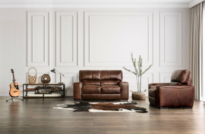 Furniture of America - Marsicano 2 Piece Living Room Set in Cognac - FM90005-SF-2SET