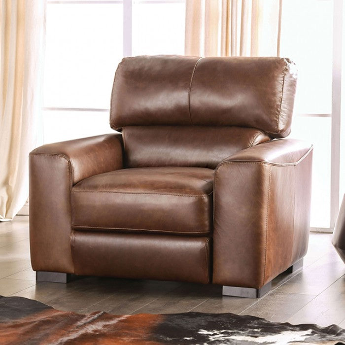 Furniture of America - Marsicano 3 Piece Living Room Set in Cognac - FM90005-SF-3SET