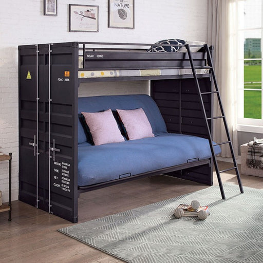 Furniture of America - Lafray Twin Bunk w/ Futon Base in Black - FOA-BK652BK-BED - GreatFurnitureDeal