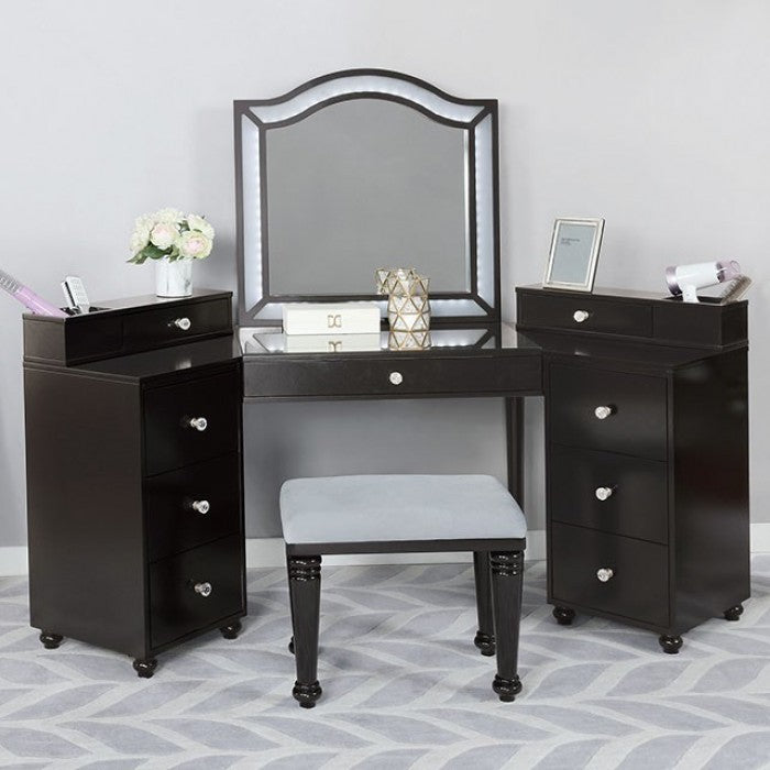 Furniture of America - Tracie Vanity Set in Obsidian Gray - FOA-DK5686DG-PK - GreatFurnitureDeal
