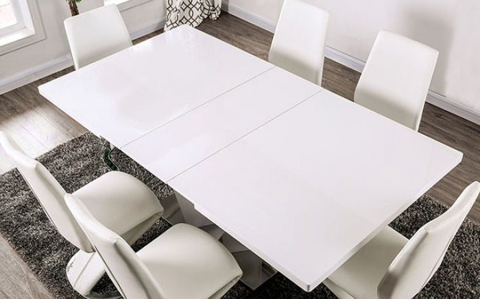 Furniture of America - Zain Dining Table in White, Chrome - FOA3742T - GreatFurnitureDeal