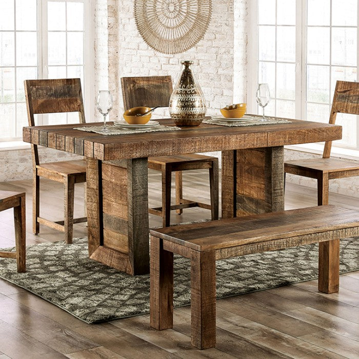 Furniture of America - Galanthus Dining Table in Weathered Light Natural Tone - FOA51029