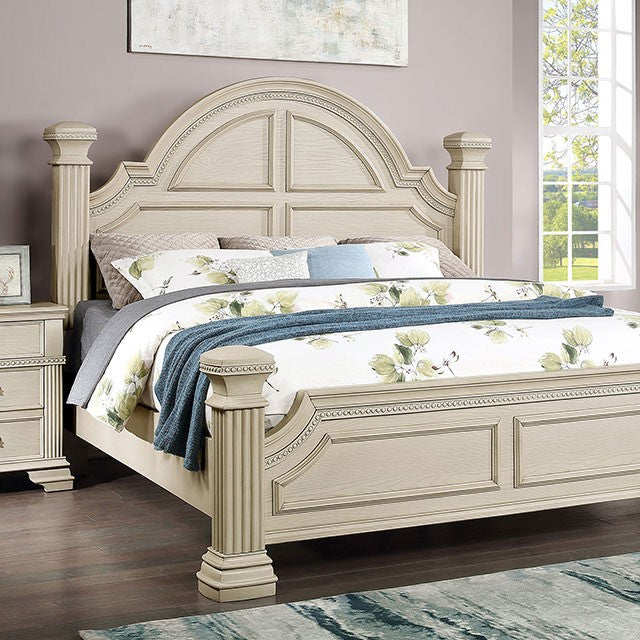 Furniture of America - Pamphilos Queen Bed in Antique White - FOA7144WH-Q - GreatFurnitureDeal