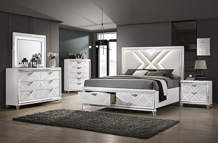 Furniture of America - Emmeline 3 Piece California King Bedroom Set in White - FOA7147WH-CK-3SET - GreatFurnitureDeal