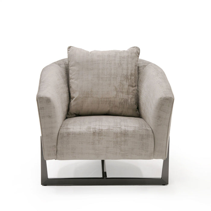 VIG Furniture - Modrest Forbis - Contemporary Light Grey Fabric Accent Chair - VGCSFORBIS-LGB-CH