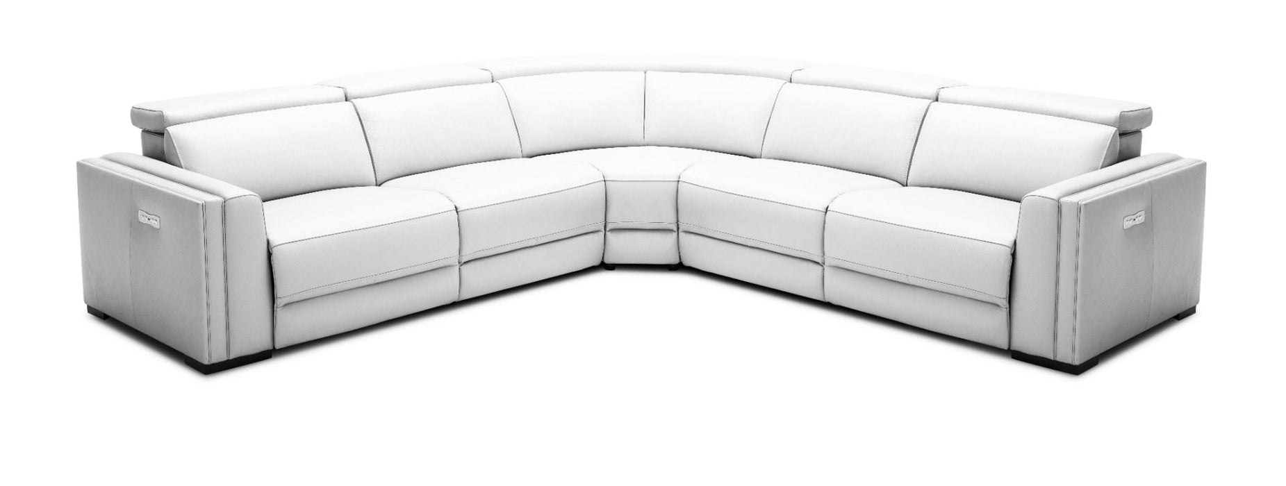 VIG Furniture - Modrest Frazier Modern White Leather Sectional Sofa with Recliners - VGKM-KM268H-W-SECT