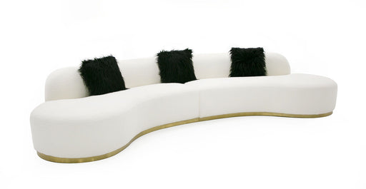 VIG Furniture - Divani Casa Frontier Glam Off-White Fabric Curved Sectional Sofa with Black Pillows - VGODZW-943-BGE-SECT - GreatFurnitureDeal