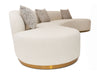 VIG Furniture - Divani Casa Frontier Glam White Fabric Curved Sectional Sofa with Beige Pillows - VGOD-ZW-943-WHT-SECT - GreatFurnitureDeal