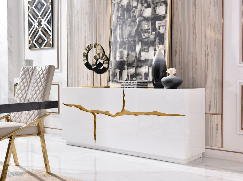 VIG Furniture - Modrest Aspen Modern White & Gold Buffet - VGVCG1808-WHT - GreatFurnitureDeal