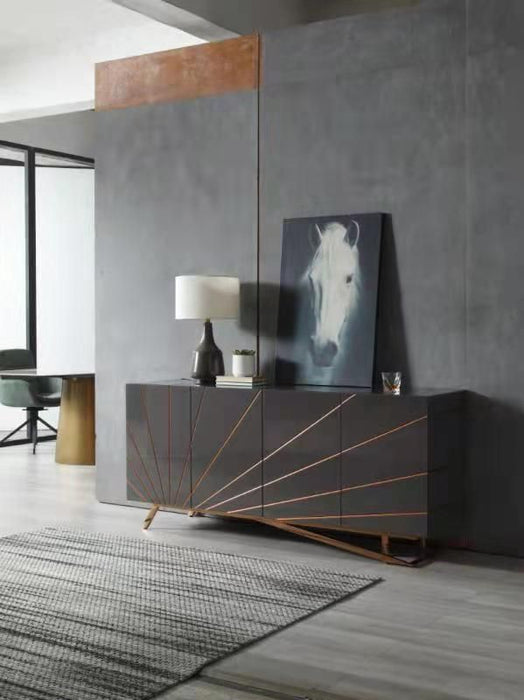 VIG Furniture - Modrest Katzu Modern Grey and Rose Gold Buffet - VGVC-G2127-GRY
