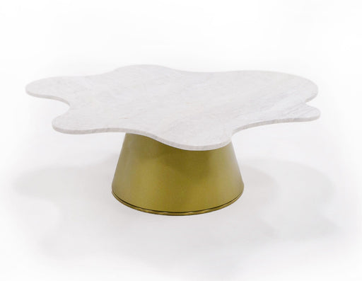 VIG Furniture - Modrest Gabbro High Glam White Marble and Gold Coffee Table - VGODLZ-220C-H - GreatFurnitureDeal