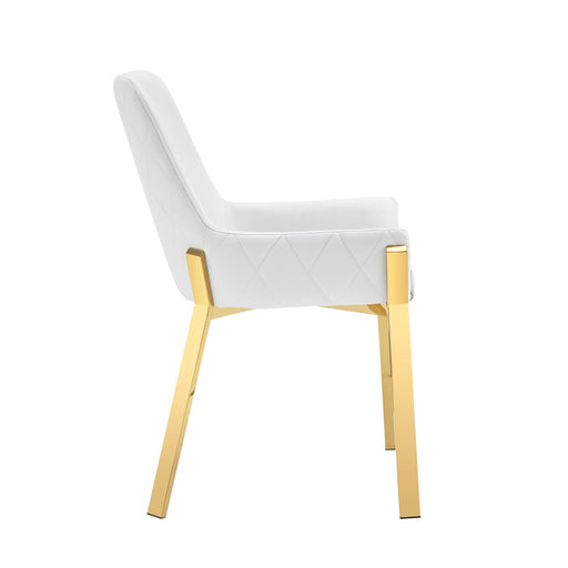 VIG Furniture - Modrest Ganon Modern White & Gold Dining Chair - VGGAGA-6736CH-WHT-GLD-DC - GreatFurnitureDeal