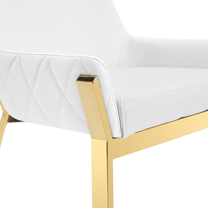 VIG Furniture - Modrest Ganon Modern White & Gold Dining Chair - VGGAGA-6736CH-WHT-GLD-DC - GreatFurnitureDeal