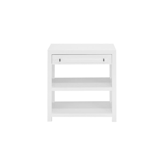 Worlds Away - Garbo One Drawer Side Table - GARBO WH