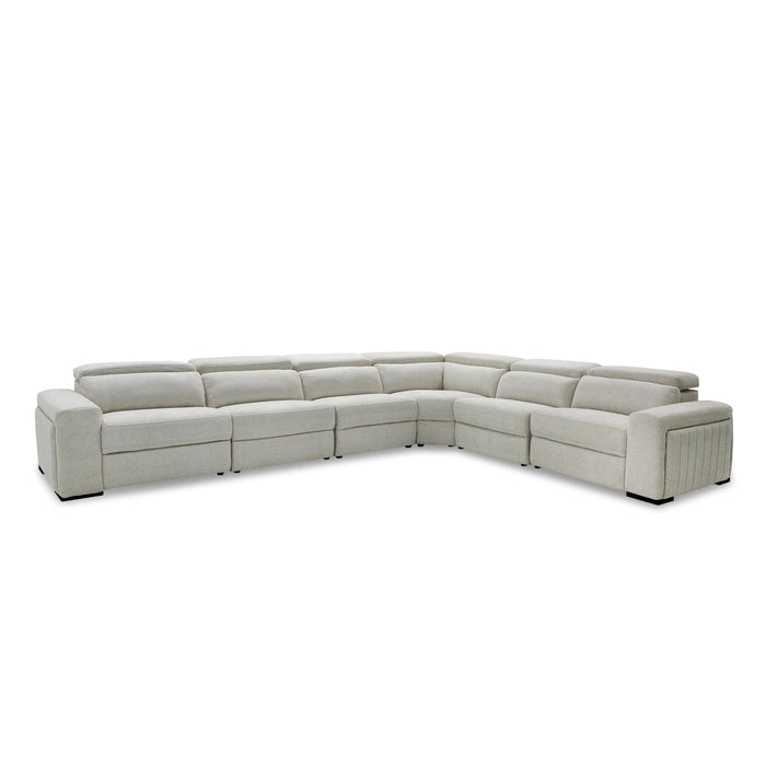 VIG Furniture - Divani Casa Gering - Modern Beige Fabric Sectional With 2 Power Recliners - VGMB-R191-P2-SECT-BGE - GreatFurnitureDeal