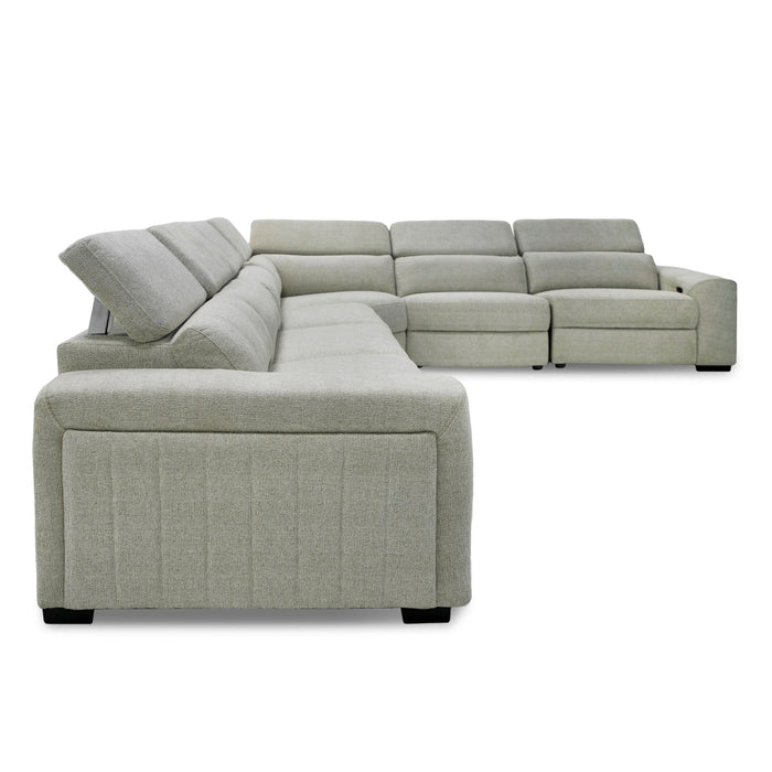 VIG Furniture - Divani Casa Gering - Modern Beige Fabric Sectional With 2 Power Recliners - VGMB-R191-P2-SECT-BGE - GreatFurnitureDeal