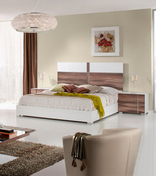 VIG Furniture - Nova Domus Giovanna Italian Mid-Century White & Cherry King Bed - VGACGIOVANNA-BED-EK - GreatFurnitureDeal