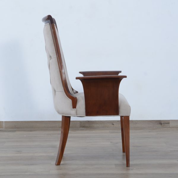 European Furniture - Glamour Arm Chair Set of 2 Dark Moca Natural Wood Grain- 56015-AC - GreatFurnitureDeal